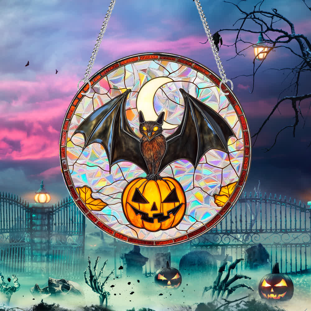 Pumpkin Bat Suncatcher Window Hanging - image 2