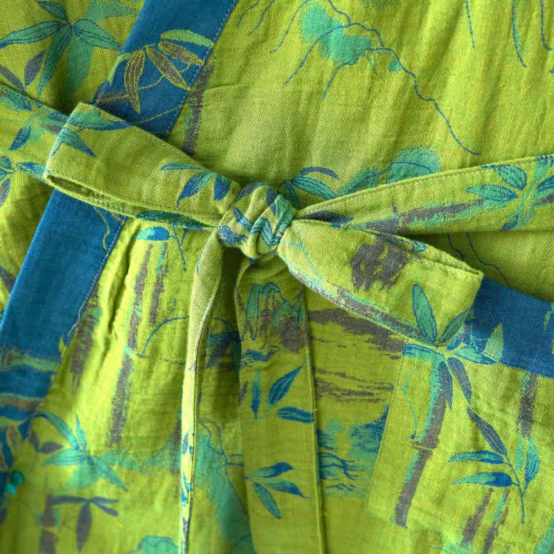 Two-Tone Bamboo Cotton Gauze Kimono Robe - image 9