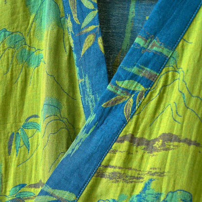 Two-Tone Bamboo Cotton Gauze Kimono Robe - image 8