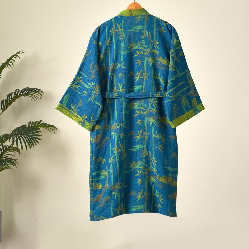 Ownkoti Two-Tone Bamboo Cotton Gauze Kimono Robe - image 16