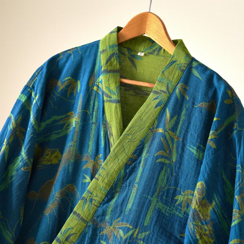 Ownkoti Two-Tone Bamboo Cotton Gauze Kimono Robe - image 18