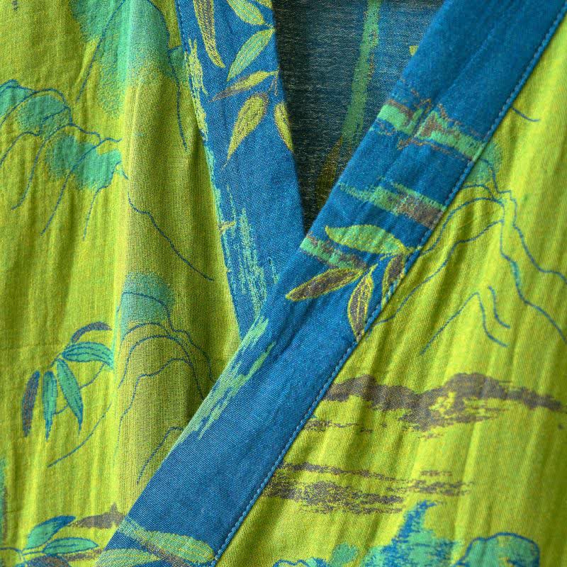 Ownkoti Two-Tone Bamboo Cotton Gauze Kimono Robe - image 8