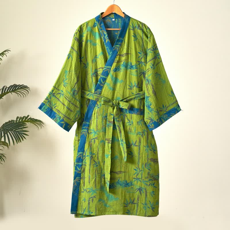 Ownkoti Two-Tone Bamboo Cotton Gauze Kimono Robe - image 3