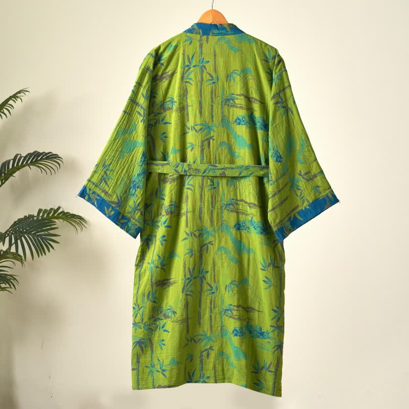 Ownkoti Two-Tone Bamboo Cotton Gauze Kimono Robe - image 4