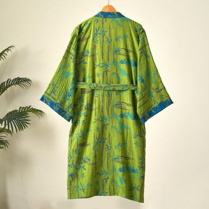 Ownkoti Two-Tone Bamboo Cotton Gauze Kimono Robe - image 4