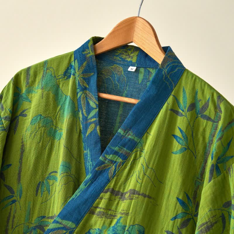 Ownkoti Two-Tone Bamboo Cotton Gauze Kimono Robe - image 6