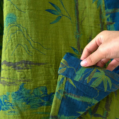 Ownkoti Two-Tone Bamboo Cotton Gauze Kimono Robe - image 11