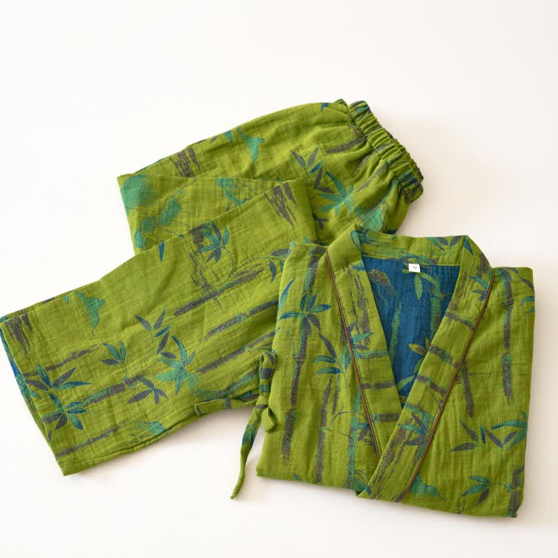 Ownkoti Bamboo Cotton Gauze Kimono Loungewear Set - image 3