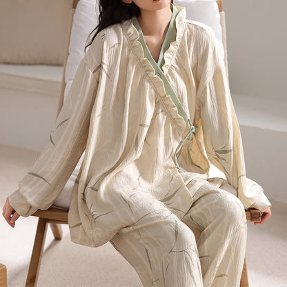 Bamboo Leaf Kimono Loungewear Set - image 1