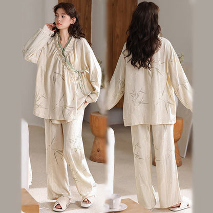 Bamboo Leaf Kimono Loungewear Set - image 3