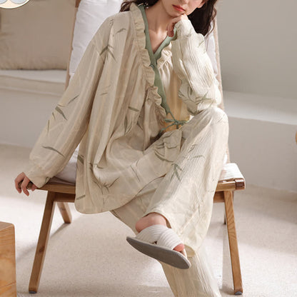 Bamboo Leaf Kimono Loungewear Set - image 2