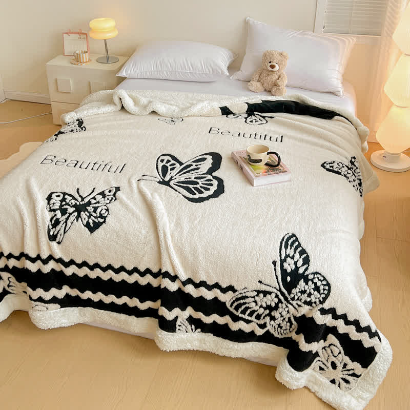Butterfly Jacquard Warm Throw Blanket - image 2