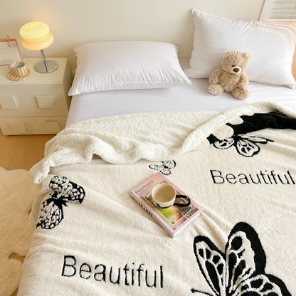 Butterfly Jacquard Warm Throw Blanket - image 3