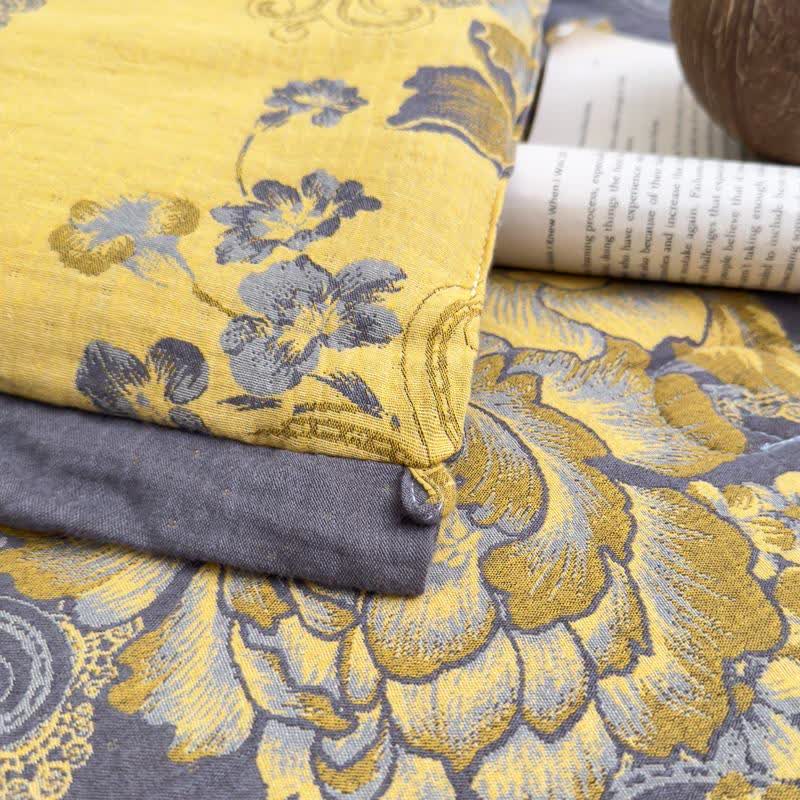 Luxury Peony Cotton Gauze Jacquard Quilt - image 2