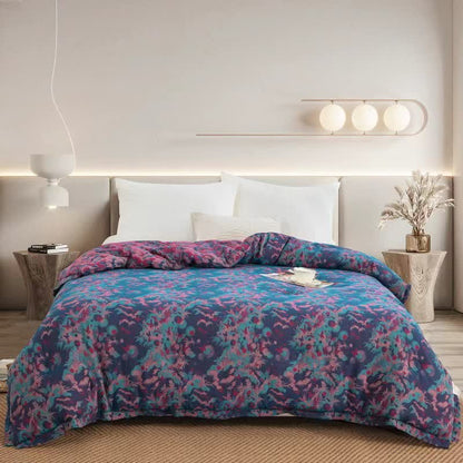 Artistic Butterfly Cotton Gauze Jacquard Quilt - Purple - Winter Quilt - King - image 0