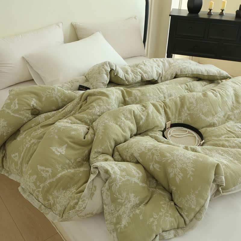 Branch Butterfly Cotton Gauze Jacquard Quilt - image 3