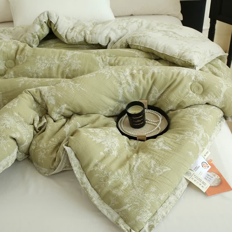 Branch Butterfly Cotton Gauze Jacquard Quilt - image 4