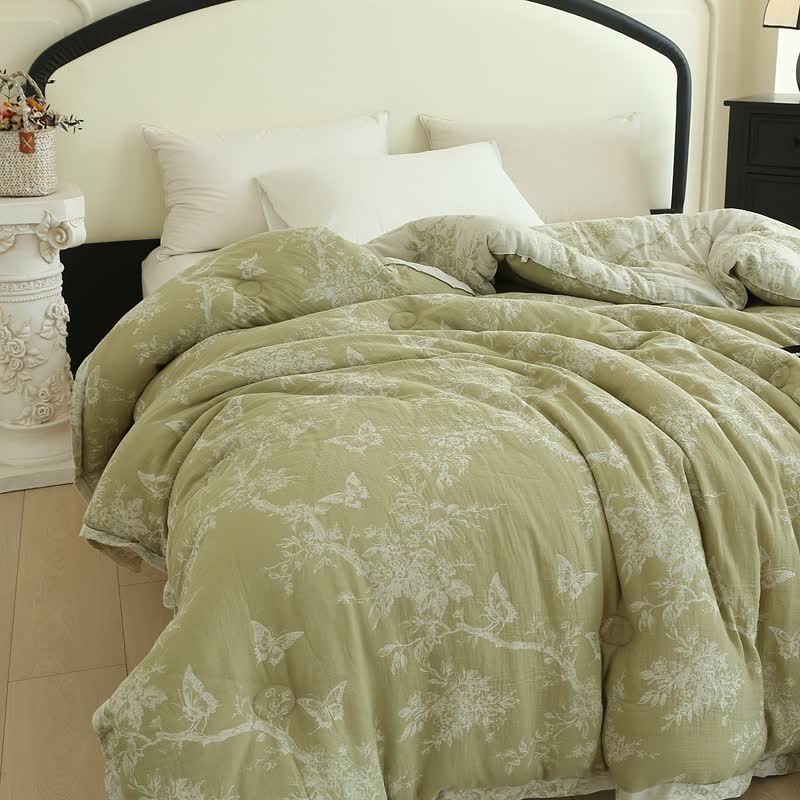 Branch Butterfly Cotton Gauze Jacquard Quilt - image 2