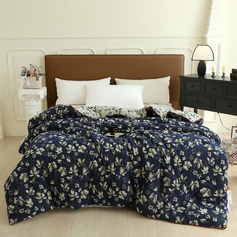 Flourish Flower  Cotton Gauze Jacquard Quilt - Light Coffee - Winter Quilt - King - image 11