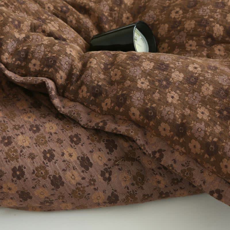 Retro Floral  Cotton Gauze Jacquard Quilt - image 23