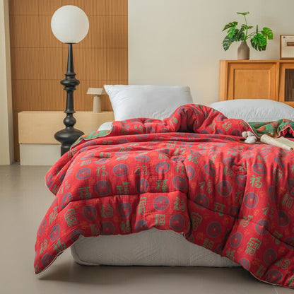 Ownkoti Retro Auspicious Cotton Gauze Jacquard Quilt - image 0