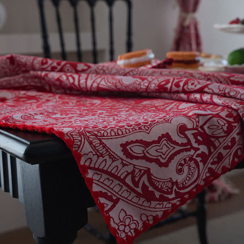 Ethnic Style Paisley Pattern Jacquard Tablecloth - image 6