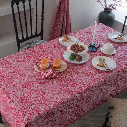 Ethnic Style Paisley Pattern Jacquard Tablecloth - image 3