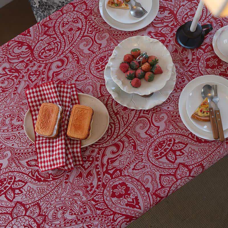 Ethnic Style Paisley Pattern Jacquard Tablecloth - image 4