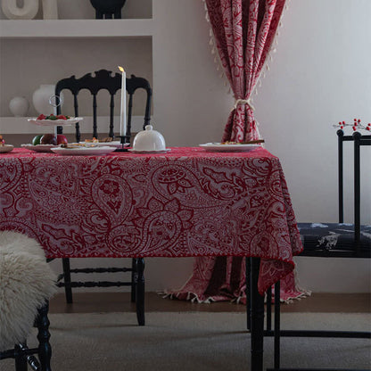 Ethnic Style Paisley Pattern Jacquard Tablecloth - image 2