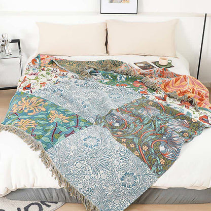 Floral Patchwork Natural Cotton Gauze Quilt - image 2