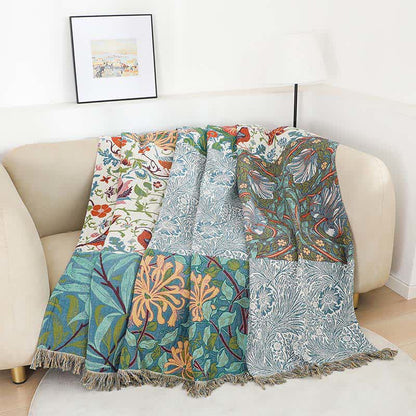 Floral Patchwork Natural Cotton Gauze Quilt - image 4