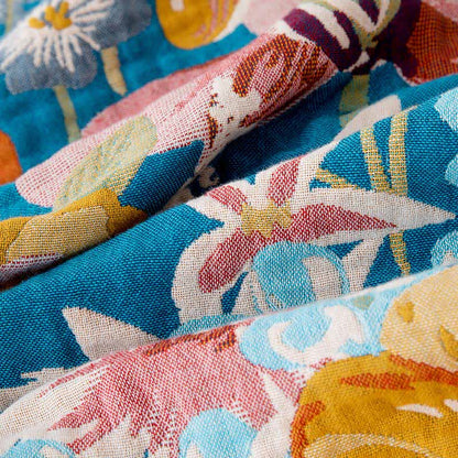 Floral Patchwork Natural Cotton Gauze Quilt - image 4