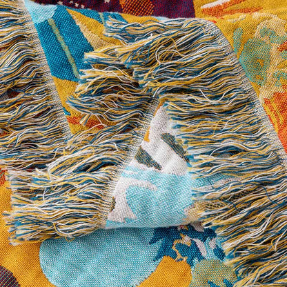 Floral Patchwork Natural Cotton Gauze Quilt - image 5