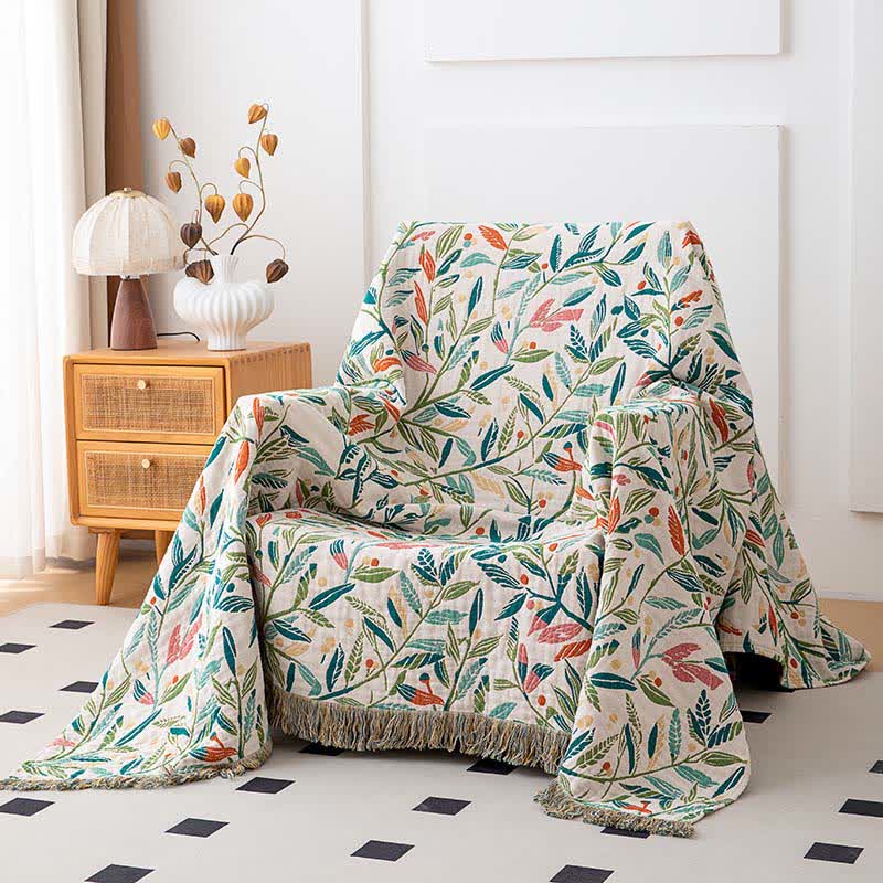Fresh Leaf Natural Cotton Gauze Quilt - image 2