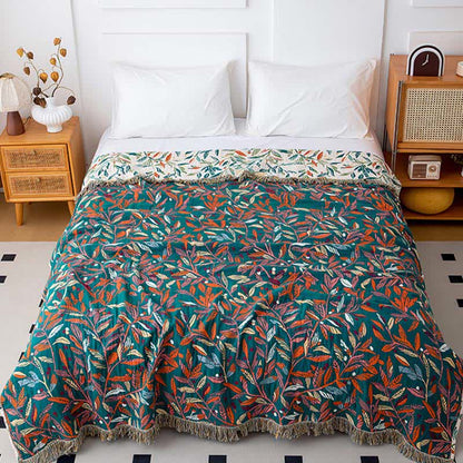 Fresh Leaf Natural Cotton Gauze Quilt - image 1