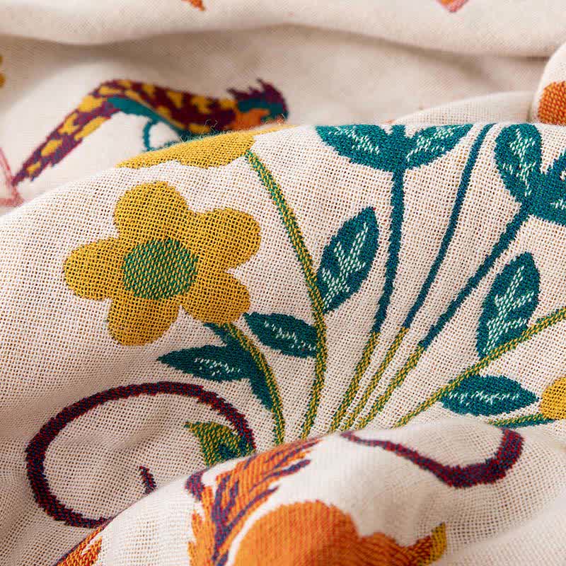 Forest Squirrel Rabbit Natural Cotton Quilt - image 3