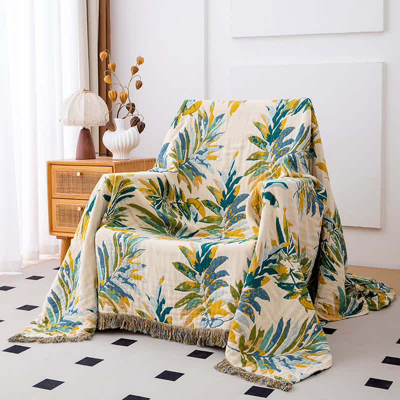 Gradient leaf Natural Cotton Gauze Quilt - image 2