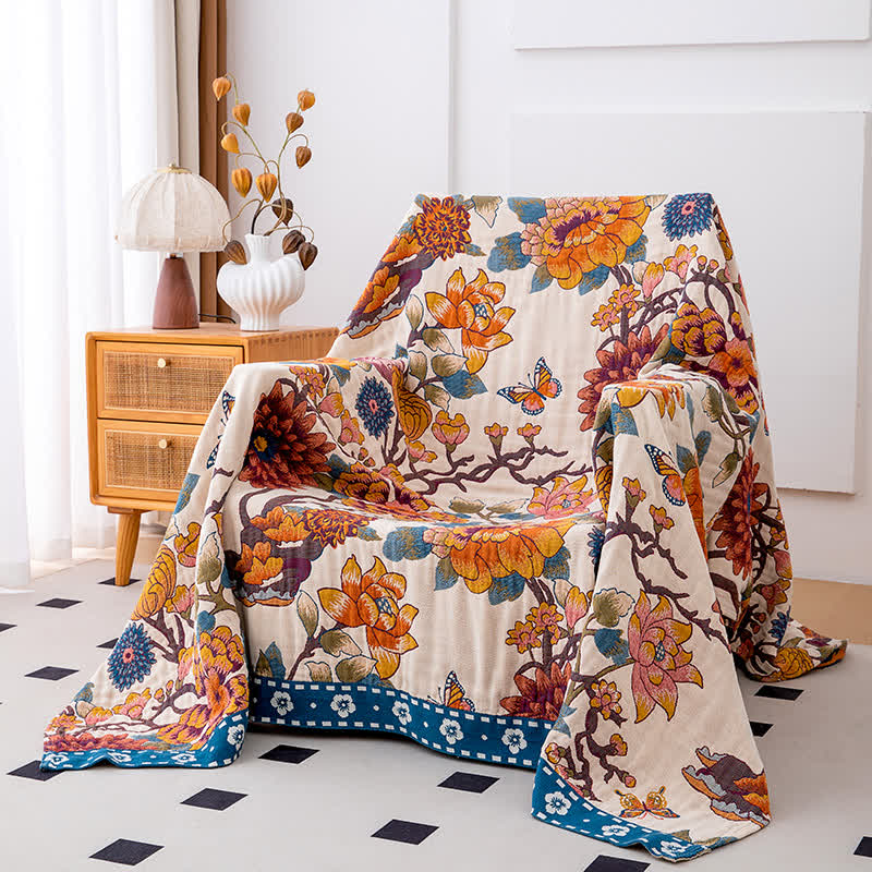 Luxury Floral Butterfly Natural Cotton Quilt - image 1