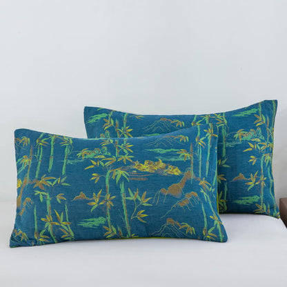 Ownkoti Bamboo Natural Cotton Reversible Quilt - Blue - 2PCS Pillowcases - 20" x 36" - image 6