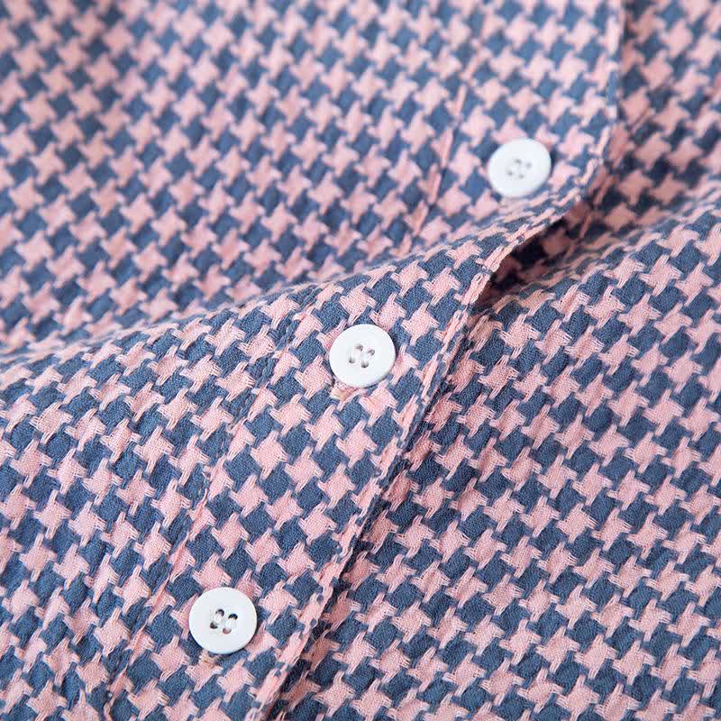 Houndstooth Natural Cotton Gauze Nightgown - image 5