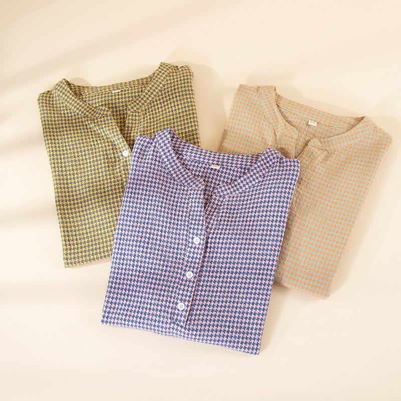 Houndstooth Natural Cotton Gauze Nightgown - image 1