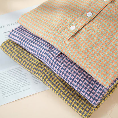 Houndstooth Natural Cotton Gauze Nightgown - image 2