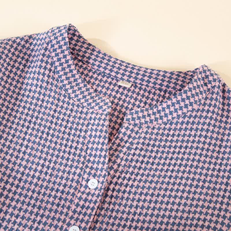 Houndstooth Natural Cotton Gauze Nightgown - image 4