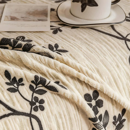 Chenille Floral Branch Sofa Throw Blanket - image 3