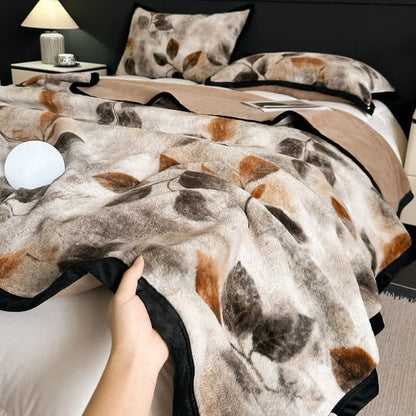 Leaf Print Reversible Throw Blanket - image 2