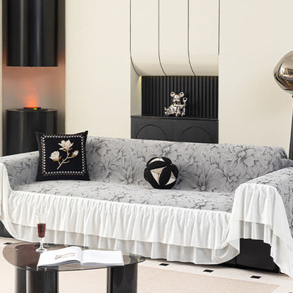 Chenille Lily Ruffle Sofa Protector - image 4
