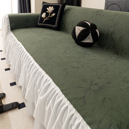 Chenille Lily Ruffle Sofa Protector - image 9