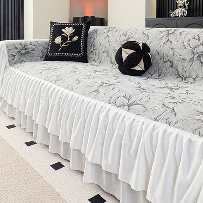 Chenille Lily Ruffle Sofa Protector - image 1