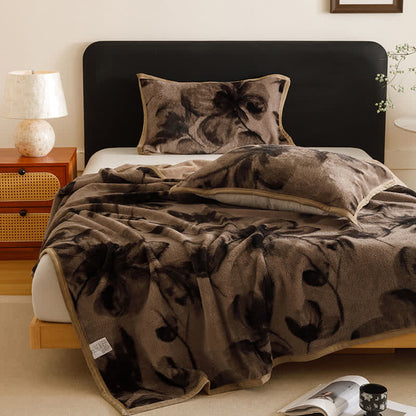Ink Floral Warm Throw Blanket - image 0