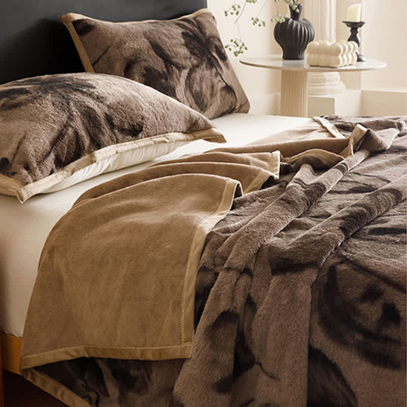 Ink Floral Warm Throw Blanket - image 4